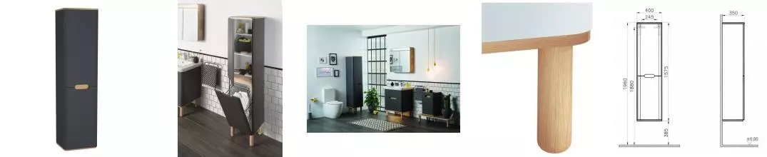 Пенал «Vitra» Sento 40 подвесной с корзиной антрацит левый Пенал «Vitra» Sento 40 подвесной с корзиной антрацит левый
