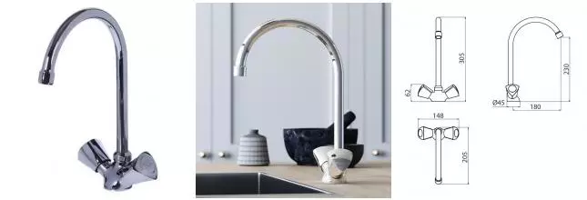 Смеситель для кухонной мойки «Damixa» Object HFON00000 хром