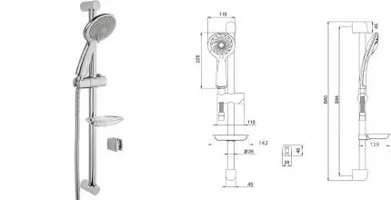 Душевой гарнитур «Vitra» Samba 3F A45680WSA хром