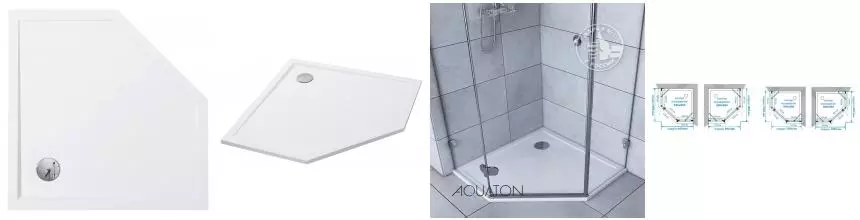Душевой поддон «Aquaton» Калифорния 90/90 низкий из литьевого мрамора многоугольный Душевой поддон «Aquaton» Калифорния 90/90 низкий из литьевого мрамора многоугольный