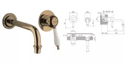 Смеситель для раковины «Margaroli» Classica RU1002AA01BR бронза Смеситель для раковины «Margaroli» Classica RU1002AA01BR бронза