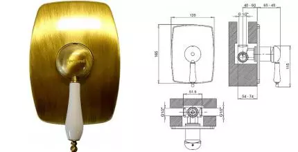 Смеситель для душа «Margaroli» Classica RU1007AA01BR бронза