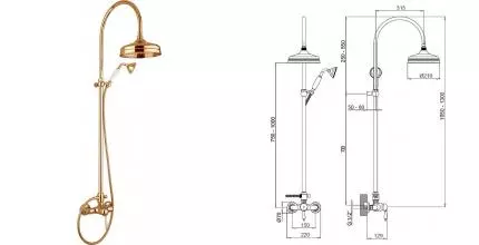 Душевая система «Margaroli» Classica RU1006AA01BR бронза Душевая система «Margaroli» Classica RU1006AA01BR бронза