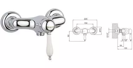 Смеситель для душа «Margaroli» Classica RU1005AA01СR хром