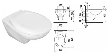 Подвесной унитаз безободковый «Jika» Rimless 8213770000001 белый без сиденья