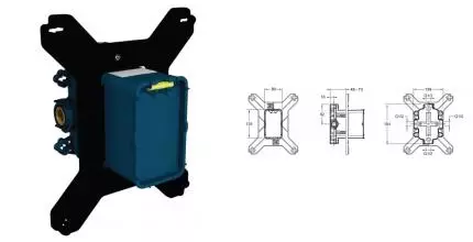 Внутренняя часть смесителя «Jacob Delafon» Modulo 98699D-NF чёрная Внутренняя часть смесителя «Jacob Delafon» Modulo 98699D-NF чёрная