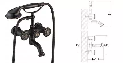 Смеситель для ванны «Lemark» Jasmine LM6614ORB бронза