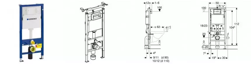 Инсталляция для унитаза «Geberit» Duofix UP100 458.103.00.1