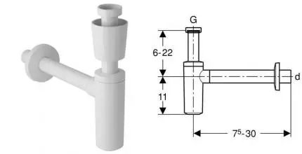 Сифон для раковины «Geberit» 151.034.11.1 белый Сифон для раковины «Geberit» 151.034.11.1 белый