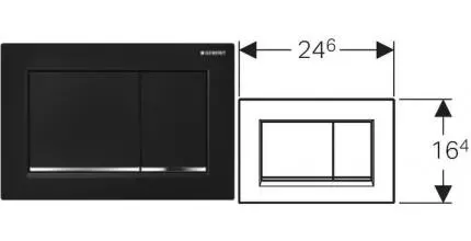 Кнопка смыва «Geberit» Sigma 30 115.883.KM.1 черный глянцевый/хром глянцевый