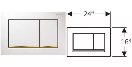 Кнопка смыва «Geberit» Sigma 30 115.883.KK.1 белый/позолоченный