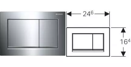 Кнопка смыва «Geberit» Sigma 30 115.883.KH.1 хром глянцевый/хром матовый