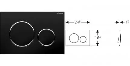 Кнопка смыва «Geberit» Sigma 20 115.882.KM.1 черный глянцевый
