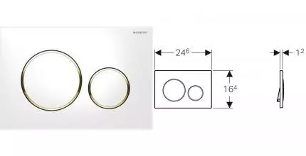 Кнопка смыва «Geberit» Sigma 20 115.882.KK.1 белый глянцевый/позолоченный