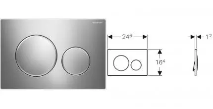 Кнопка смыва «Geberit» Sigma 20 115.882.KH.1 хром глянцевый/хром матовый