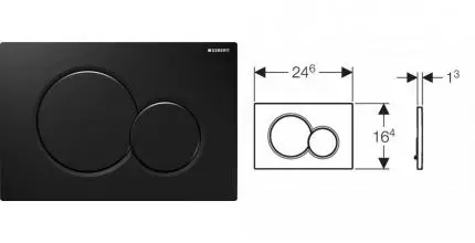Кнопка смыва «Geberit» Sigma 01 115.770.DW.5 черный глянцевый Кнопка смыва «Geberit» Sigma 01 115.770.DW.5 черный глянцевый