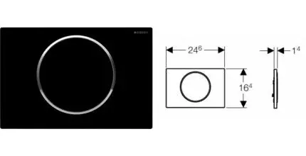 Кнопка смыва «Geberit» Sigma 10 115.758.KM.5 черный/хром глянцевый Кнопка смыва «Geberit» Sigma 10 115.758.KM.5 черный/хром глянцевый