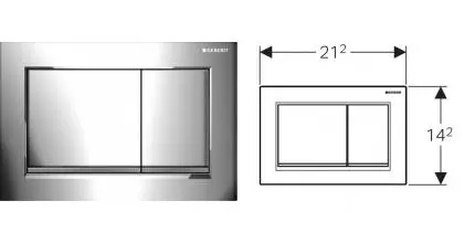 Кнопка смыва «Geberit» Omega 30 115.080.KH.1 хром глянец/хром матовый