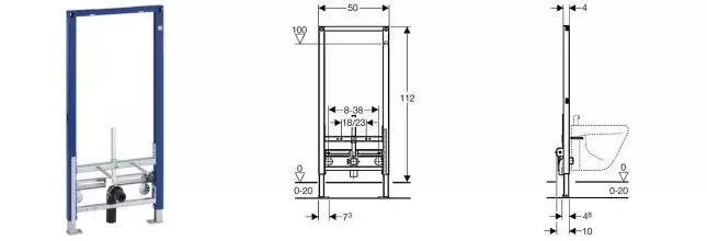 Инсталляция для биде «Geberit» Duofix 111.520.00.1