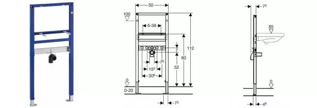 Инсталляция для раковины «Geberit» Duofix 111.434.00.1