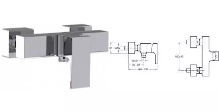 Смеситель для душа «Jacob Delafon» Strayt E45371-CP хром