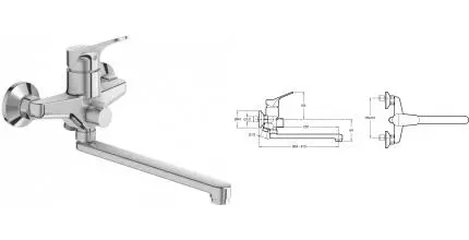 Смеситель для ванны «Jacob Delafon» Brive E78117-CP хром Смеситель для ванны «Jacob Delafon» Brive E78117-CP хром