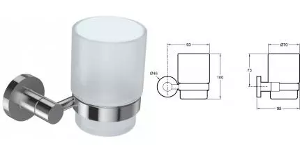 Стакан для зубных щёток «Jacob Delafon» EO E77825-CP на стену хром