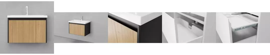 Тумба под раковину «Velvex» Klaufs 70 с ящиком подвесная шатанэ/чёрная Тумба под раковину «Velvex» Klaufs 70 с ящиком подвесная шатанэ/чёрная