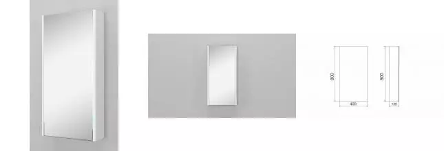 Зеркальный шкаф «Velvex» Klaufs 40 без света белый универсальный