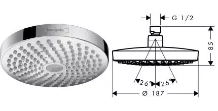 Верхний душ «Hansgrohe» Croma Select S 26522000 хром