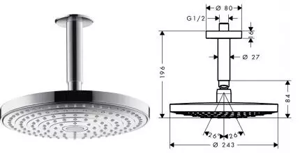Верхний душ «Hansgrohe» Raindance Select S 26469000 хром Верхний душ «Hansgrohe» Raindance Select S 26469000 хром