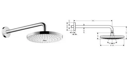 Верхний душ «Hansgrohe» Raindance Select S 26466400 белый/хром