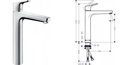 Смеситель для раковины «Hansgrohe» Focus 31532000 хром