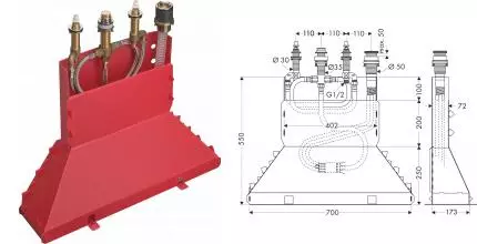 HG 13 444 180 Скрытая часть смесителя на 4 отверстия на край ванны, ?" · Hansgrohe, 13444180
