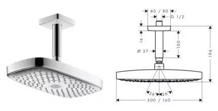 Верхний душ «Hansgrohe» Raindance Select E 27384000 хром