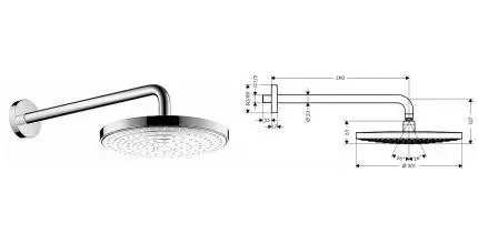 Верхний душ «Hansgrohe» Raindance Select S 27378400 белый/хром