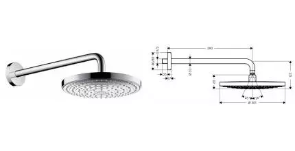 Верхний душ «Hansgrohe» Raindance Select S 27378000 хром