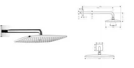 Верхний душ «Hansgrohe» Raindance E 27376000 хром Верхний душ «Hansgrohe» Raindance E 27376000 хром