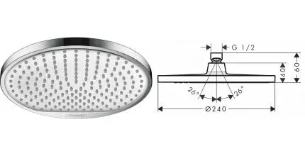 Верхний душ «Hansgrohe» Crometta S 26723000 хром Верхний душ «Hansgrohe» Crometta S 26723000 хром