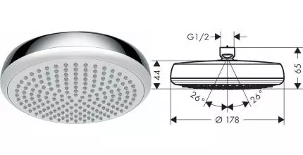 Верхний душ «Hansgrohe» Crometta 26577400 белый/хром Верхний душ «Hansgrohe» Crometta 26577400 белый/хром
