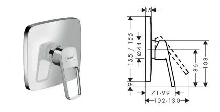 HG 71 267 000 Logis Loop Смеситель для душа (внешняя монтажная часть) · Logis, Hansgrohe, 71267000 HG 71 267 000 Logis Loop Смеситель для душа (внешняя монтажная часть) · Logis, Hansgrohe, 71267000