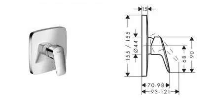 HG 71 605 000 Logis Смеситель для душа (внешняя монтажная часть) · Logis, Hansgrohe, 71605000 HG 71 605 000 Logis Смеситель для душа (внешняя монтажная часть) · Logis, Hansgrohe, 71605000