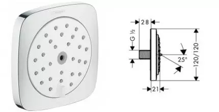 Душевая форсунка «Hansgrohe» PuraVida 28430000 1 режим хром Душевая форсунка «Hansgrohe» PuraVida 28430000 1 режим хром
