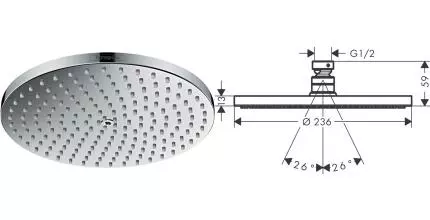 Верхний душ «Hansgrohe» Raindance S 27623000 хром Верхний душ «Hansgrohe» Raindance S 27623000 хром