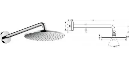 Верхний душ «Hansgrohe» Raindance S 27607000 хром Верхний душ «Hansgrohe» Raindance S 27607000 хром