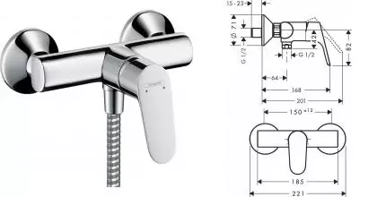 Смеситель для душа «Hansgrohe» Focus 31960000 хром