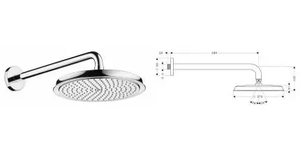Верхний душ «Hansgrohe» Raindance Classic 27424000 хром Верхний душ «Hansgrohe» Raindance Classic 27424000 хром