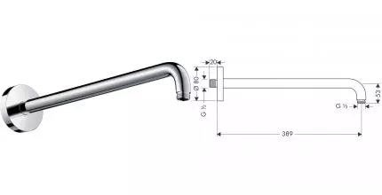 Кронштейн для верхнего душа «Hansgrohe» 38,9 хром Кронштейн для верхнего душа «Hansgrohe» 38,9 хром