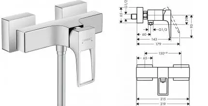 Смеситель для душа «Hansgrohe» Metropol 74560000 хром