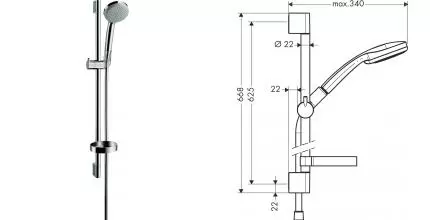 Душевой гарнитур «Hansgrohe» Croma 27717000 хром